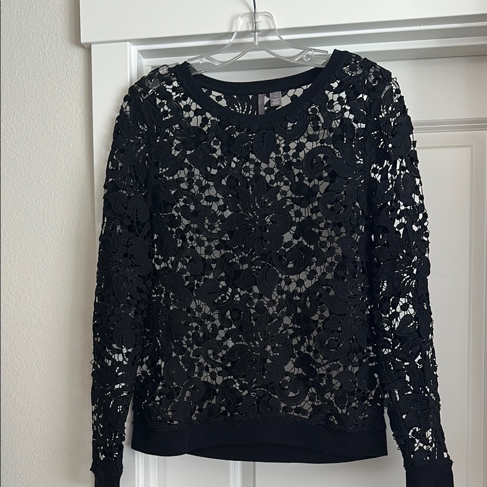 Chelsea28 Black Lace Top